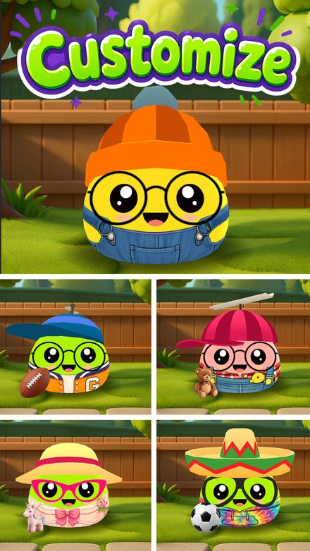 Dressing Gooey up in hats, glasses and outfits.