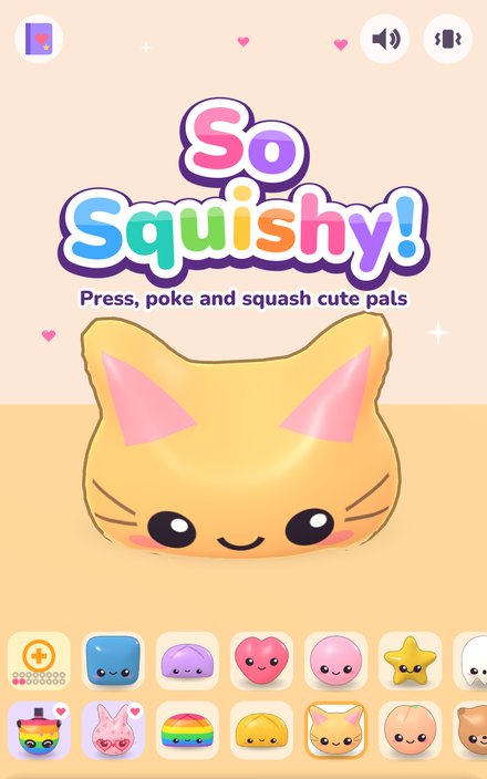 A puffy orange kitten squishy being pressed down.